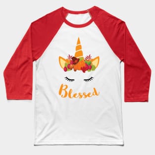 Unicorn Thanksgiving Women and Toddler Fall T-Shirt blessed Baseball T-Shirt